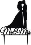 Amco Decoratiune nunta/logodna, topper model mr si mrs, ornament pentru tort 200 x 130 x 3 mm (PM243)