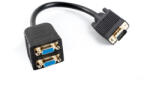 Lanberg Vga(m)->2x Vga(f) Adapter Kábel 20cm Fekete
