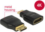 Delock Adapter Gyors-sebességű HDMI Ethernettel - HDMI Mini-C apa > HDMI-A anya 4K fekete
