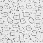 Heko Panels Szövet, Kawaii cica, 100% poliészter, 210g/pm, Méret: 100cm x 155cm, DX732 (DX732)