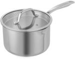 Kuhn Rikon Switzerland Kuhn Rikon rozsdamentes acél edény fedővel, Allround, Ø 16 cm, 1.9 liter, ideális tészta/rizs főzéshez, szűrővel ellátott fedő, 2 kiöntőnyílás, minden főzőfelülettel kompatibilis, mosogatógépben mosha