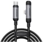 JOYROOM S-A56 ENJOYX SERIES adatkábel (Type-C - lightning, 30W, gyorstöltő, 90 fokos, cipőfűző, 120cm) FEKETE (S-A56_CL)