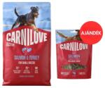 CARNILOVE Active Dog Salmon & Turkey Adult Small Breeds 4 kg lazac és pulyka kis testű kutyáknak + CARNILOVE Dog Soft Snack Salmon Small Bite 200g AJÁNDÉK