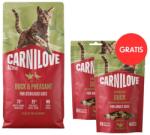 CARNILOVE Active Cat Duck and Pheasant Sterilised 6 kg ivart sterilizált macskáknak + CARNILOVE Crunchy Snack Cat Duck 2x50 g AJÁNDÉK