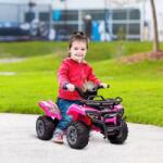  HOMCOM Kids Quad elektromos 6V-os gyerek quad hátrameneti funkcióval, zenével, rózsaszín