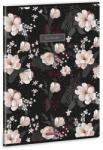 Ars Una Ars Una: Flowery Black extra kapcsos kockás füzet A/4 (53123749)