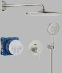GROHE Sistem de dus, incastrat, cu baterie monocomanda, 310 mm, 1 functie, crom mat (Supersteel), Grohe Essence 25287DC0 25287DC0 (25287DC0)