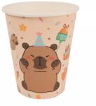 QX Pahare de hârtie cu capibara drăguță - 270 ml, set de 10 bucăți (364416)