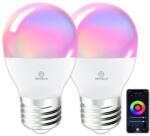 ANTELA Alexa Okos LED Izzó E27 G45 5W 470LM RGB WLAN Smart 2 db - Dimmelhető, App vezérlés, Google Home kompatibilis, 2700K-6500K