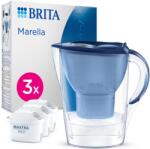BRITA Marella vízszűrő kancsó 2, 4 L kék 3 db MAXTRA PRO szűrőbetéttel vízkő és klór csökkentéséhez