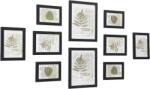 SONGMICS Képkeret 10 db-os készlet, 2 fotó 20x25 cm, 4 fotó 13x18 cm, 4 fotó 10x15 cm, MDF, tintafekete, műanyag üveg, RPF310H (RPF310H)