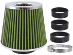 Carmotion Sport légszűrő, kúpos 155x130x120 mm, lime zöld/króm, adapterek: 60, 63, 70 mm- Carmotion