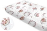  Baby Shop 60*120 cm pamut, gumis lepedő - Holdas nyuszi rózsaszín