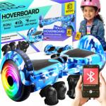 Retoo Hoverboard Elektromos Gördeszka Led Deszka Hangszóró Bt 8 Hüvelykes Protektorok (ER033)
