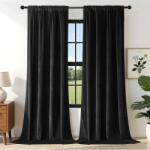  Sötétítő Függöny Velúr Thermo Szett 2 db Fekete 240x140 cm (B0CV12S816)