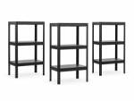 MAMUTEX 3 darabos akciós csomag - Lakkozott teljesen fém állvány Mamutex Standard 100x100x40 cm - 3 polc, teherbírás 360 kg, fekete