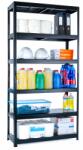 MAMUTEX Lakkozott teljesen fém állvány Mamutex Standard 200x100x40 cm - 6 polc, teherbírás 720 kg, fekete