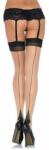 Leg Avenue Thigh Highs w Cuban Heel & Contrast Top nude/black - OS