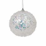  Fehér glitteres karácsonyfadísz 10cm 48/# - papelito