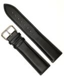  Curea Clasică Piele Naturală Neagră - 14-24 mm - Quick Release - Cataramă Argintie - Cusătură Neagră (5701)