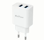 DeTech Мрежово зарядно устройство DeTech DE-59, 5V/2.4A 220V, 2 x USB, Бял - 40541