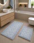 Set Baie Set 2 Covorase Baie, Rombs Albastru, Covor 100% Bumbac, Dimensiunea 60x100 cm (8697626973263) Covor baie