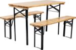 Strend Pro DORTMUND Mini 3 sörpadgarnitúra: asztal 117x56x76, 5 cm, 2 pad 117x25x46, 5 cm, 27 mm-es fa