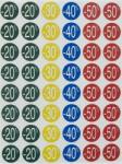 APLI Etikett, árengedmény, 24 mm, kör, színes, APLI, 240 etikett/csomag, -20-50%, (5 lap) (101232) (101232)