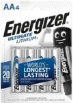 Energizer Elem, AA ceruza, 4 db, Lítium, ENERGIZER "Ultimate Lithium", (4 db) (639155) (639155)