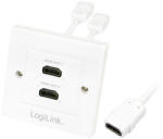 LogiLink HDMI fali lemez 2x HDMI anya