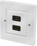 LogiLink HDMI fali lemez csatlakozóval HDMI aljzat, 2 port, fehér - techsend