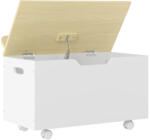 AIYAPLAY Ladă pentru jucării copii 3-8 ani cu roți, capac în formă de nor, din MDF, 59x30x53 cm, alb | Aosom Romania (311-110V80WT)