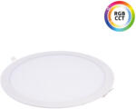 T-LED LED Panel fehér, kerek, süllyesztett, 24V, 18W, 1400lm, CCT+RGB, IP20