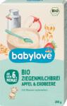 babylove Био зърнена каша с козе мляко, ябълка и ягода, 6+м, 200 g (3082378)