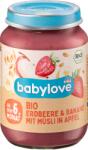babylove Био бебешка каша мюсли с ябълки, банани и ягоди, 190 g (1602879)