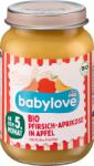 babylove Био плодово пюре с праскова, кайсия и ябълка, от 5-ия месец, 190 g (3115804)