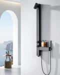 Coloana Panel de dus Black Premium 140 cm, cu polita integrata, hidromasaj si cap de dus reglabil (5904589360041)