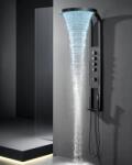 Coloana Panel de dus multifunctional Black cu LED 144 cm, hidromasaj si mixer din alama, finisaj negru (5904589312231)