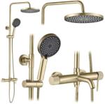 Rea Lungo Stripe set cadă și duș perete cu duș de ploaie auriu REA-P9490 (REAP9490)