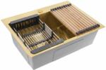  Acél mosogató 3 részes tartozékkészlettel REA Liam Brush Gold Bézs tartozékok
