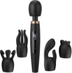 SuperLove Deluxe Massage Wand Kit with 4 Attachments & LED Display Black Vibrator