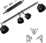 SuperLove Metal Spreader Bar with Zip Hand & Ankle Cuffs Black