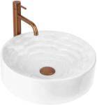 Rea Calla mosdótál 42x42 cm kerek mosdótálak fehér fényes REA-U3507 (REAU3507)