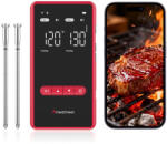 Meatmeet X Pro konyhai hőmérő Bluetooth/WiFi alkalmazással grillhez, sütőhöz, füstölőhöz - fekete
