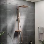 GROHE Sistem de dus, cu baterie termostatata, cupru lucios (Warm Sunset), Grohe Euphoria SmartControl System 310 Duo Cube 26508DA0 26508DA0 (26508DA0)