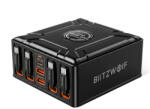 BlitzWolf ® BW-S34 - 550W, 7 portos USB PD asztali töltő, behúzható kábellel - 5USB-C+2USB-A QC PD gyorstöltés