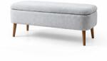  Atelier Del Sofa Pouffe Light Grey Oslo Linen - Light Grey