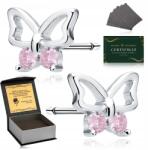 Golden Celebrity Ezüst Fülbevaló Lányának, Unokájának 925 Pillangó Strasszokkal Ajándék+gravírozás (Srebrne kolczyki z cyrkoniami sztyfty wkrętki)