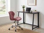  Set pentru birou ZARIMO masa 80x40 cm, neagra + fotoliu AVOLA VELVET, roz inchis