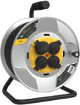 Technik Industrial Kábeldob 4-er 50m 1, 5mm2 H07RN-F (IP44) 16A Fémház (MTI4K50M1-5-MBK)